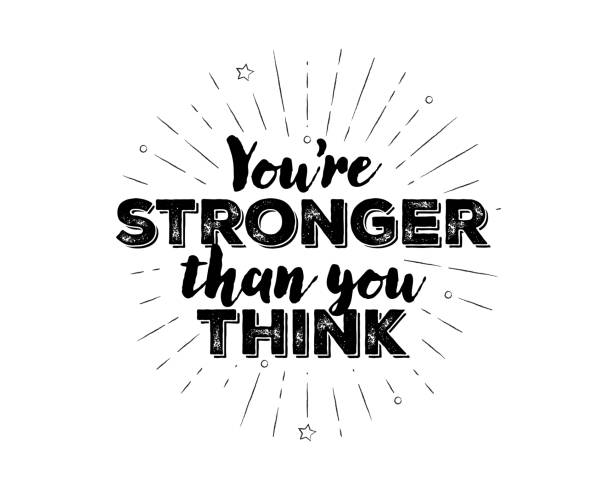 Hand-lettered You Are Stronger Than You Think text with sketchy firework burst